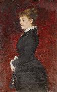 Axel Jungstedt Portrait  Lady in Black Dress Germany oil painting artist
